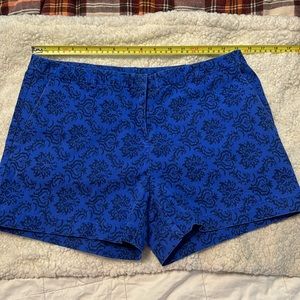 Cynthia Rowley Blue Damask Print Women's Shorts sz 6 Boho Printed